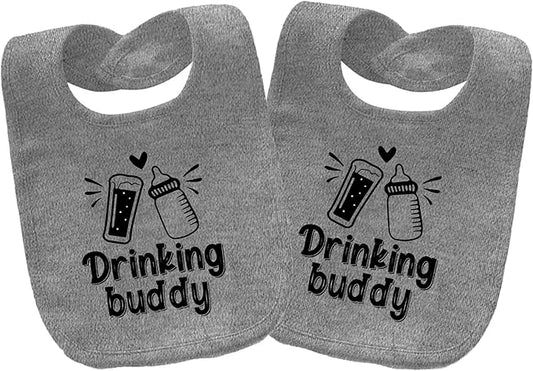 Baby Twins Bibs Drinking Buddy Newborn Baby Bibs Cute Unisex Bibs Set Toddler Baby Boy Girl Bibs