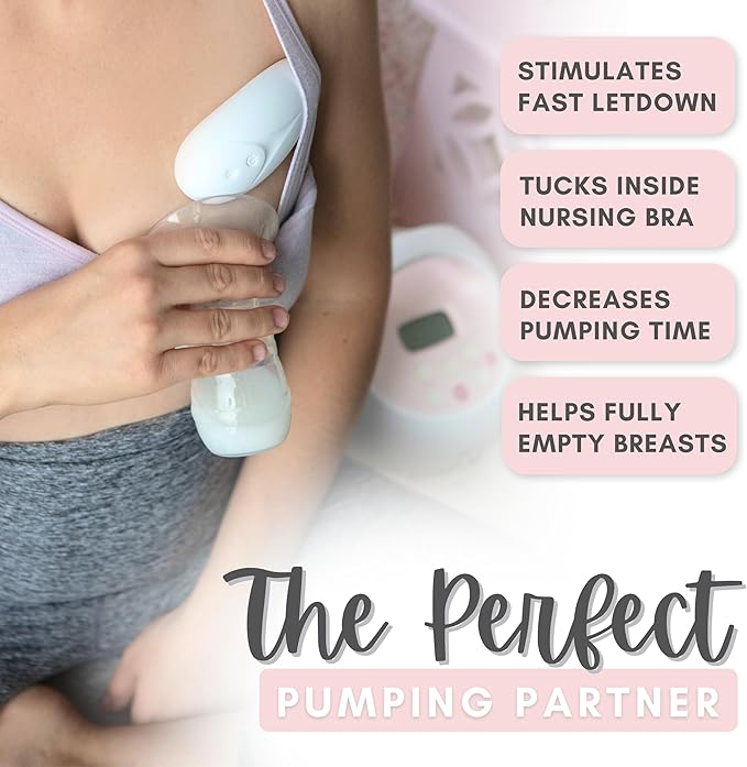 Cradle & Grace Warming Lactation Massager, Waterproof Breastfeeding Massager with 10 Intensity Levels & 2 Heat Settings, Breastfeeding Essentials to Support Milk Flow