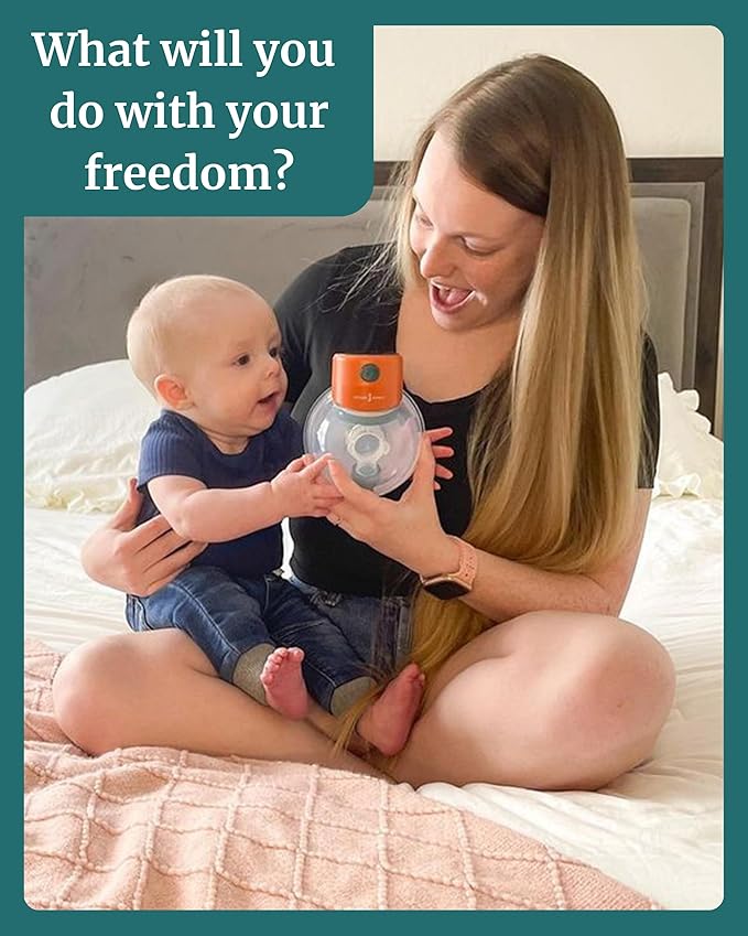 Hands-Free Breast Pump - Wearable, Portable & Wireless - Extractor de Leche Materna Electrico, Saca Leche Manos Libres - Silicone Flange 24mm - Double