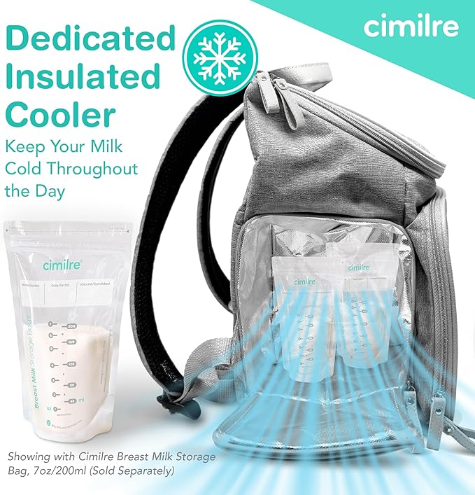 Cimilre S6+ Adjustable Rechargeable Breast Pump & Journey Breast Pump Backpack Bundle – Hospital Strength Double Electric Pump with Stylish Travel Backpack