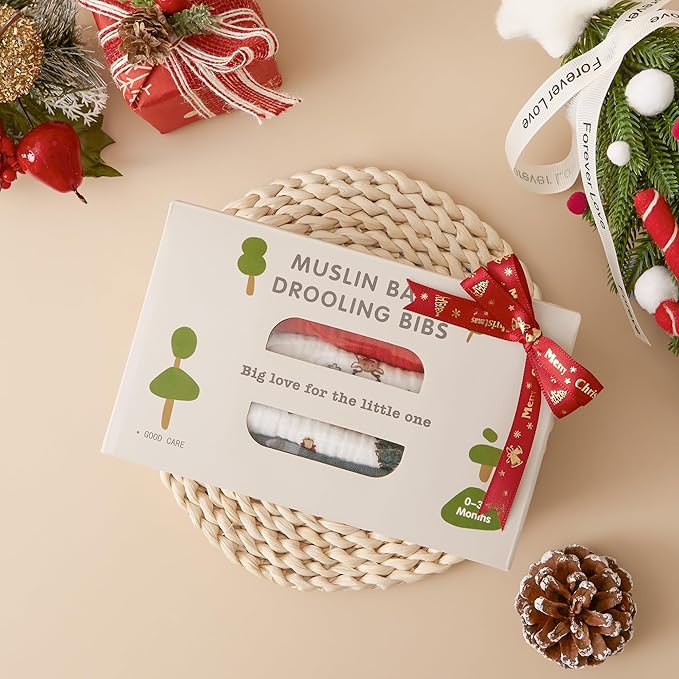 Susurration Muslin Baby Drool Bibs 6Pack Soft Triangular Adjustable Baby Bandana Bibs for Unisex Baby Girls & Boys