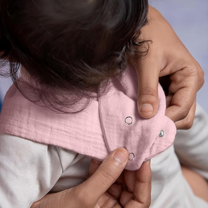 Muslin Baby bibs for drooling and teething, 100% cotton, Bibs for baby girl, Muslin bibs for boys (8 Pack)