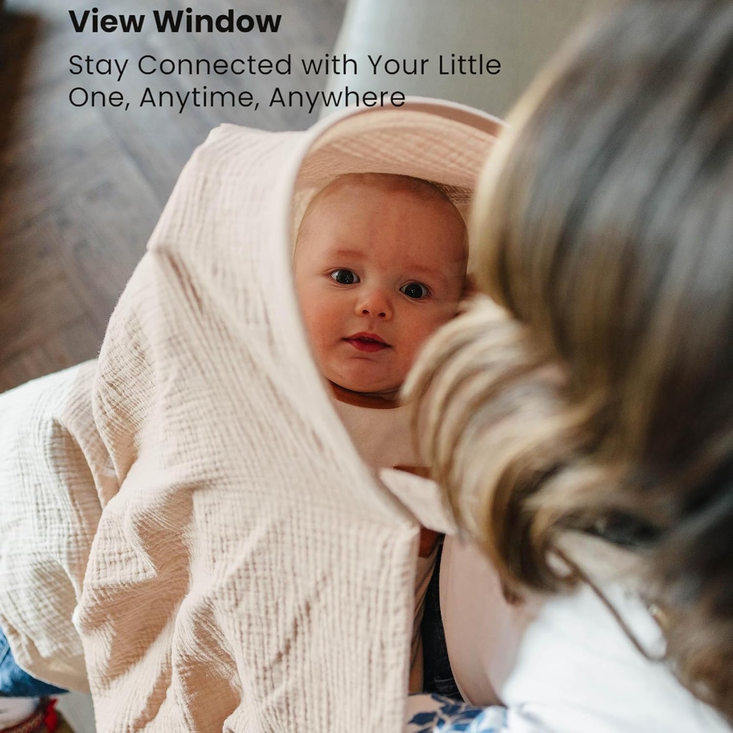 Konssy 2-Pack Muslin Nursing Cover Up for Breastfeeding Moms with Rigid Hoop, 100% Cotton, Lightweight & Breathable Breastfeeding Cover, Adjustable & Comfort