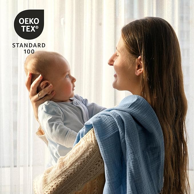 Muslin Receiving Blankets, Neutral Blanket Swaddling for Newborn Boys and Girls, 5 Pack Breathable and Skin-Friendly Swaddle Wrap for Infant Baby (Bright Colors)