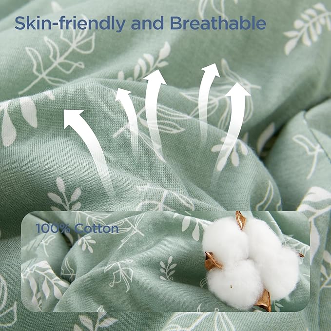 Duomiaomiao 3.5 TOG Toddler Sleep Sack 2-3T 100% Cotton Winter Side Open Zipper Baby Sleep Sack with Feet, Warm Toddler Wearable Blanket