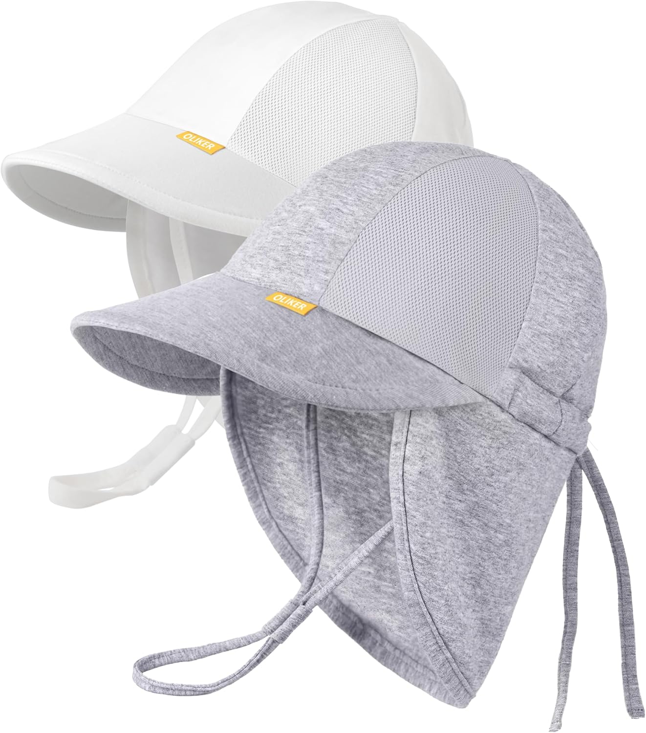 Baby Sun Hat with Breathable Mesh, UPF 50+ Cotton Adjusrtable Unisex Toddler Sun Hat for Summer Beach Swim