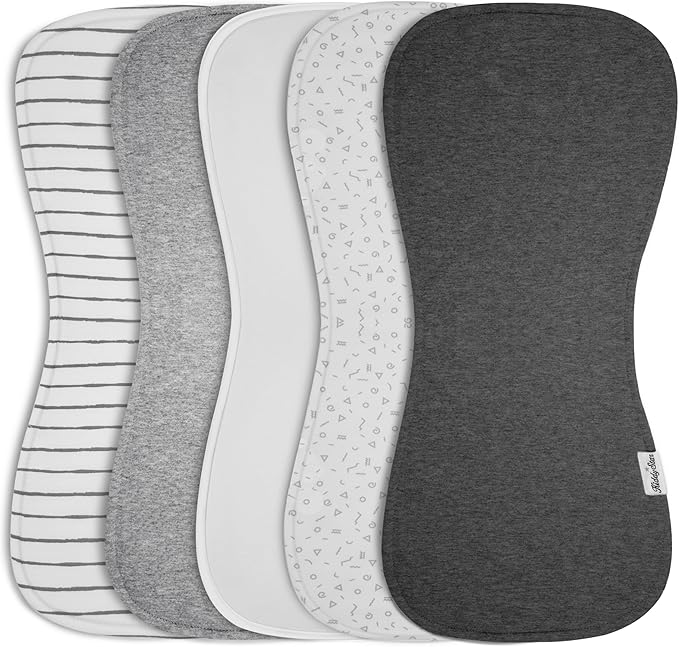 5-Pack Organic Cotton Burp Cloths – Large, Ultra-Soft 3-Layer Towels for Burping, Shoulder & Hand Use, Highly Absorbent