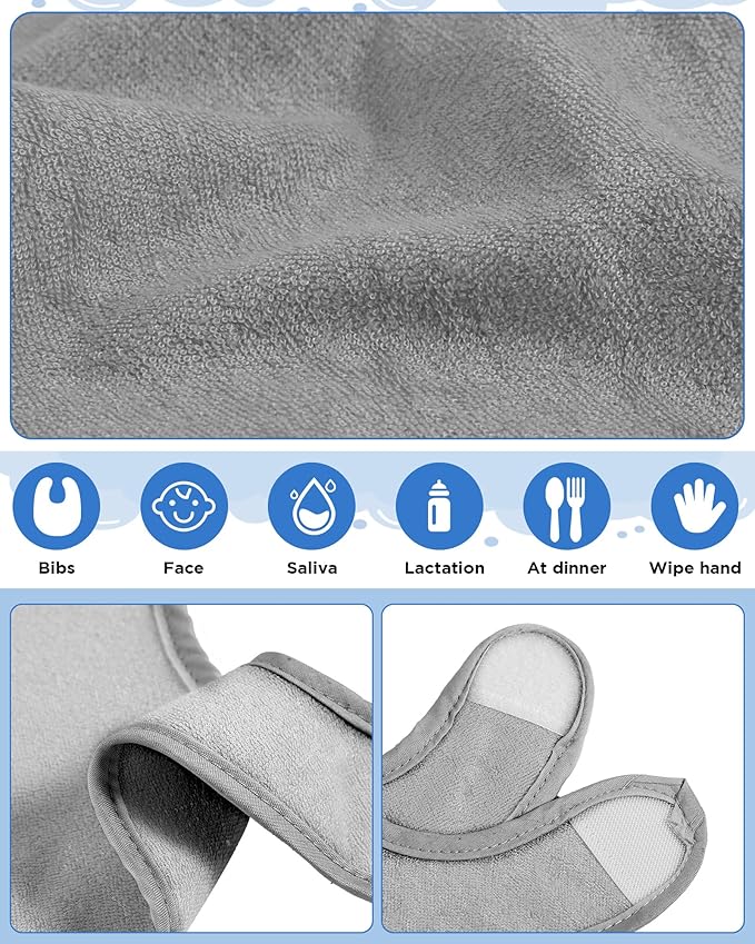 JaGely 30 Pack Baby Muslin Bandana Bibs Multicolor Solid Unisex Waterproof Feeder Adjustable Newborn Teething and Drooling