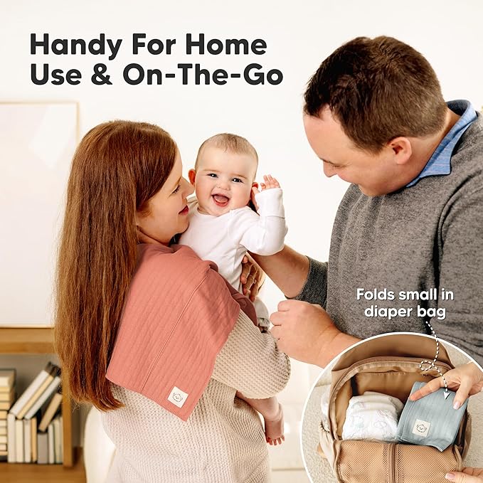 KeaBabies Organic Cotton Burp Cloths Baby Girl, Boy - 6-Pack Large Burping Clothes for Babies, Spit Up Rags, Super Soft & Absorbent Newborn Wash Towels, Gender Neutral,Non-Shrink (Stria, Muted Pastel)