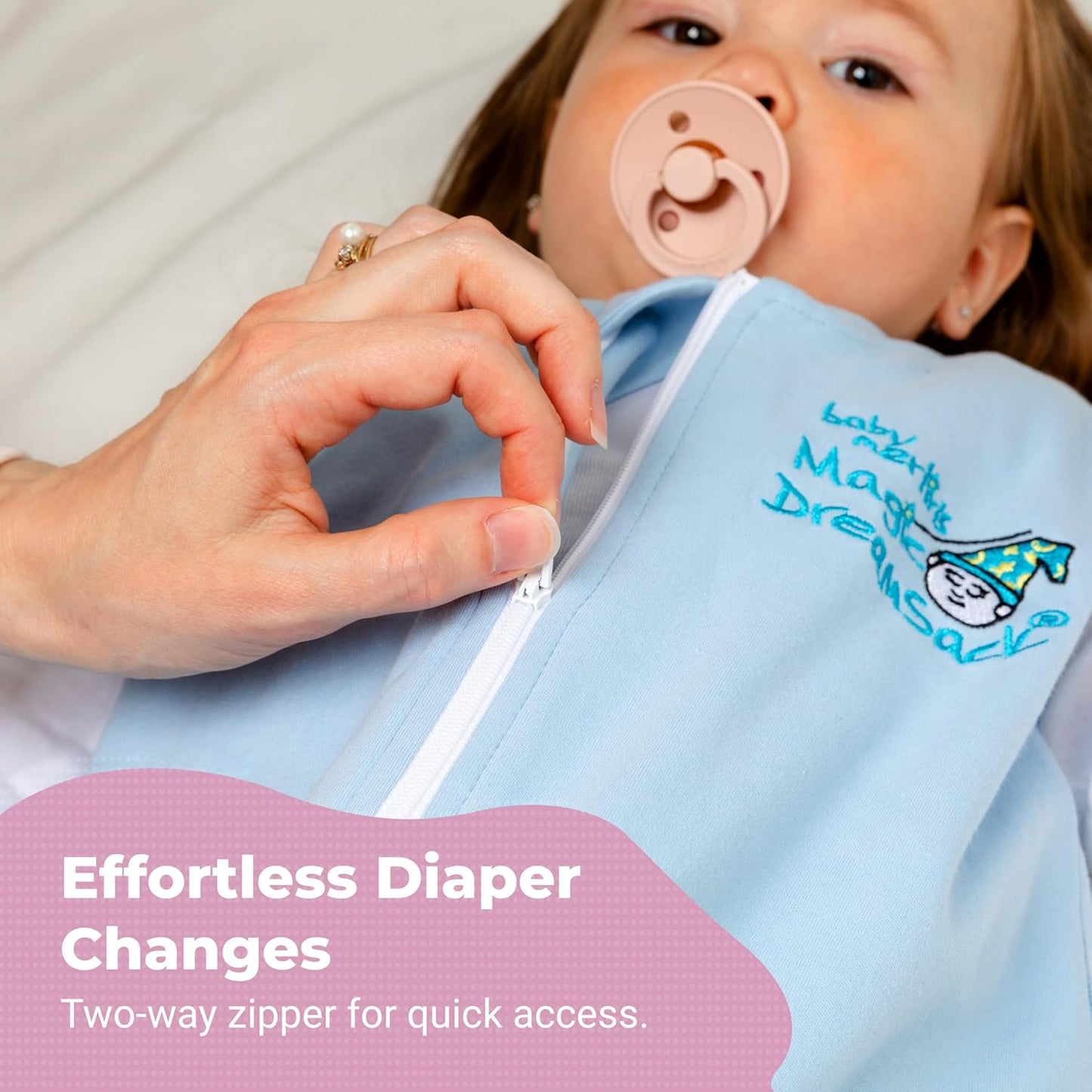 Magic Sleepsuit Baby Merlin's Cotton Baby Swaddle Transition Product - Soft and Cozy Design, Double Zipper for Easy Diaper Changes, Promotes Safe Sleep, 3-6 Months - Cream - Small 12-18lbs