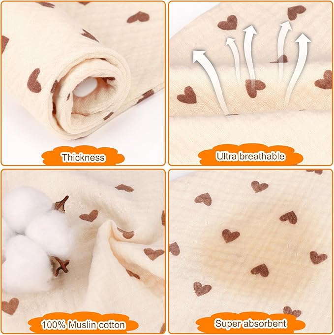 Accmor Muslin Baby Drool Bibs 6 Pack Baby Bandana Drool Bibs Soft Cotton Baby Bandana Bibs for Teething Drooling