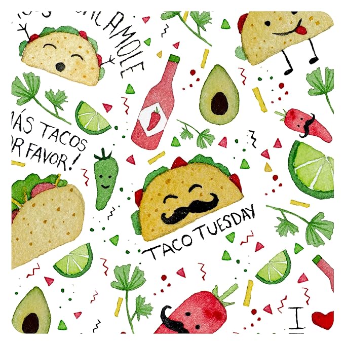 BapronBaby Taco Party Bapron - No Neck Tie Safer Bib for Baby & Toddler - Soft Waterproof Stain Resistant - Machine Washable - Sz Baby/Toddler 6m-3T