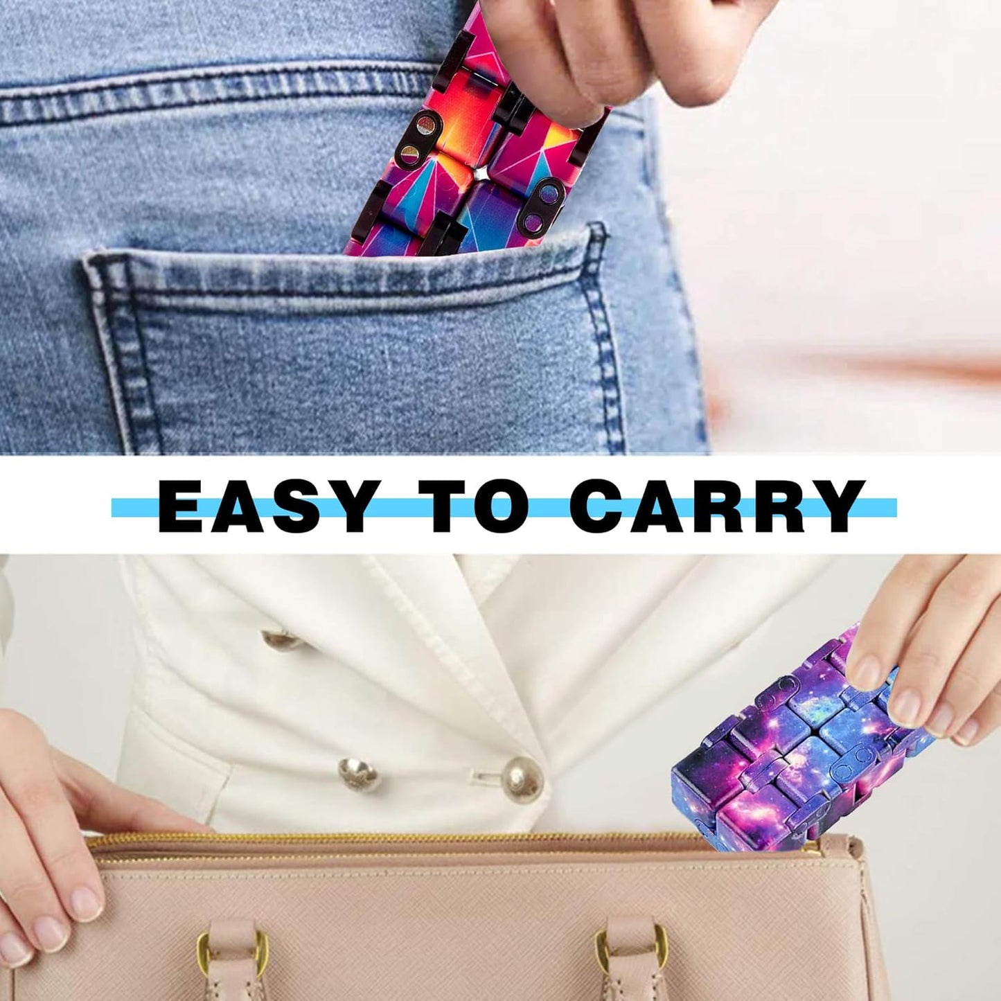 1 Packs Infinity Cube Toy Stress Relieving Fidgeting Game for Kids and Adults,Cute Mini Unique Gadget Anxiety Relief Kill Time Magic Puzzle Flip ADD, ADHD, Killing