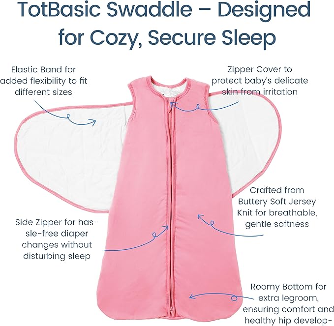 Newborns Swaddle Sleep Sack 0–3 Months, 1.0 TOG Baby Blanket for Newborns, Soft Sleeping Bag for Infants