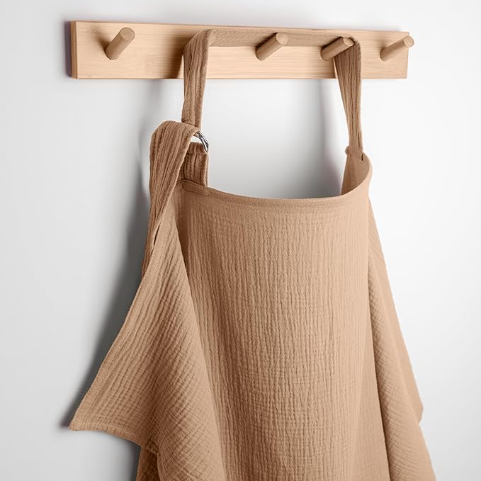 Comfy Cubs Muslin Nursing Cover, Pack of 1, 100% Muslin Breastfeeding Cover - Soft & Breathable Baby Nursing Scarf with Adjustable Neck Strap - Portable, Lightweight & Privacy Coverage - Cedar