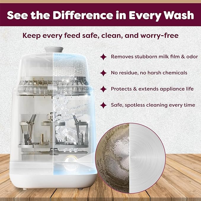 KOOLAMom Baby Bottle Washer Detergent Tablets For Momcozy Baby Breeza & All Bottle Washers - Removes Milk Film & Odor - Non-Toxic, Fragrance-Free Cleaner for Bottles & Pump Parts - 120 Count