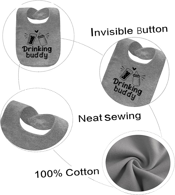 Baby Twins Bibs Drinking Buddy Newborn Baby Bibs Cute Unisex Bibs Set Toddler Baby Boy Girl Bibs