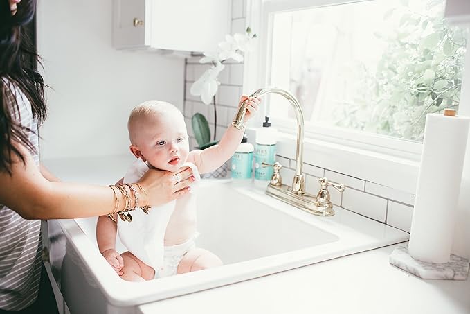 Copper Pearl 6 Ultra Soft Baby Bath Washcloths Premium Large Soft Sonny (Blue/White) 11" x 11" Towels