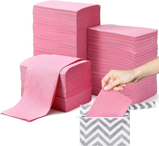 500 Pcs 18'' x 13'' Disposable Changing Pad Liners with Baby Diaper Caddy Bag 2 Ply Disposable Leak Proof Paper Liners for Surface Protection Disposable Diaper Pads for Baby Changing Station