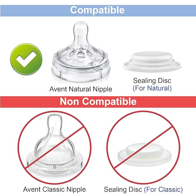 Maymom Replacement Baby Bottle Nipple Rings for Philips Avent Bottle, Compatible Screw Ring Collar for Avent Natural Plastic and Glass Bottles; Not for AntiColi Nipple, BPA-Free, Secure Latch, 4-Pack