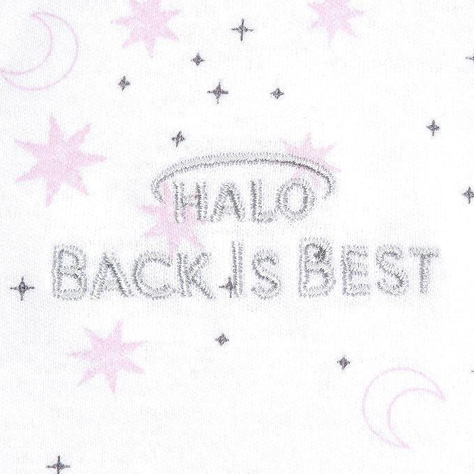 HALO 100% Cotton Sleepsack Swaddle, 3-Way Adjustable Wearable Blanket, TOG 1.5, Midnight Moons Pink, Small, 3-6 Months