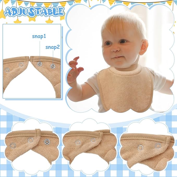 4 Pcs Baby Feeding Bibs for Drooling and Teething Comfi Neck Baby Bib with Padded Collar Absorbent