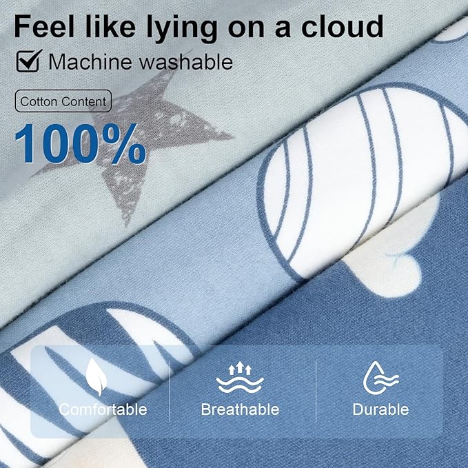 Baby Sleep Sack 12-18 Months Baby Wearable Blanket 100% Cotton TOG 0.5 2-Way Zipper Newborn Sleeping Bag, 3 Pack Comfy Lightweight Sleep Sacks for Babies