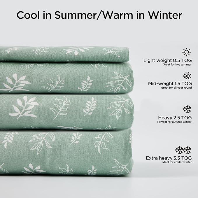 Duomiaomiao 3.5 TOG Toddler Sleep Sack 3-4T 100% Cotton Winter Side Open Zipper Baby Sleep Sack with Feet, Warm Toddler Wearable Blanket