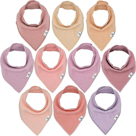 DiaperSquad's Baby Bibs for Drooling and Teething, Bibs for Boys, Baby Girl - Solid Cotton Baby Drool Bibs