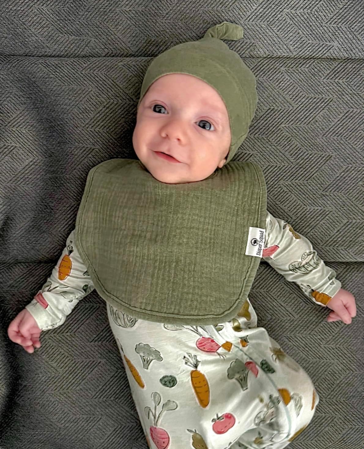 DiaperSquad's Baby Bibs for Drooling and Teething, Bibs for Boys, Baby Girl - Solid Cotton Baby Drool Bibs