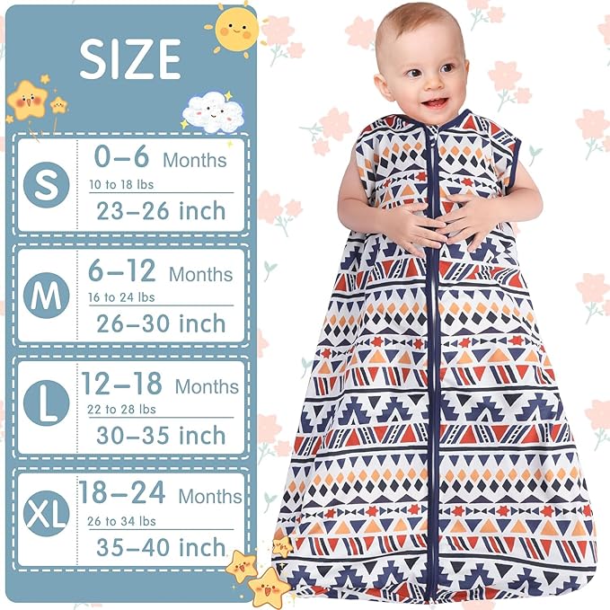 3 Pack Baby Sleep Sack 100% Rayon Cotton Baby Sleeping Bag 2-Way Zipper Toddler Wearable Blankets TOG 0.3. (Soccer&Triangles&Blue, 18-24 Months)