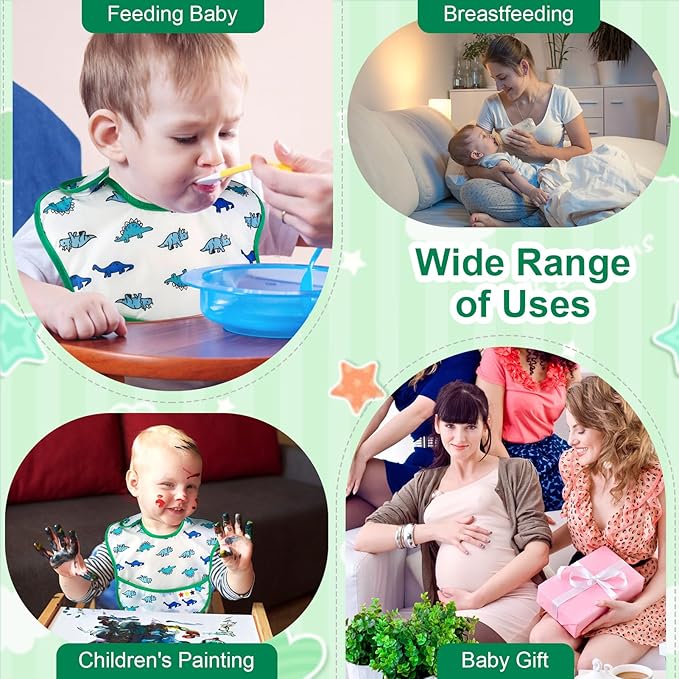 Accmor Baby Bibs, Waterproof Baby Toddler Bibs, Apron Smock Bib for Baby Boys Girls, Essential Must Have for Eating, Feeding