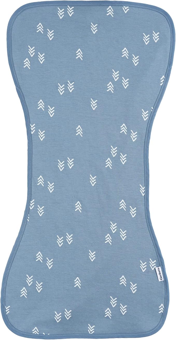 Gerber Baby Unisex Burp Cloths, Blue Gold, Size 10.5" x 21" (Pack of 60)