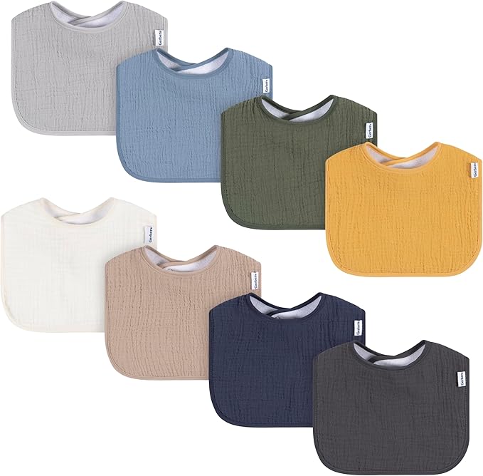 Gerber Unisex Baby Muslin 8 Pack Drooling Bibs