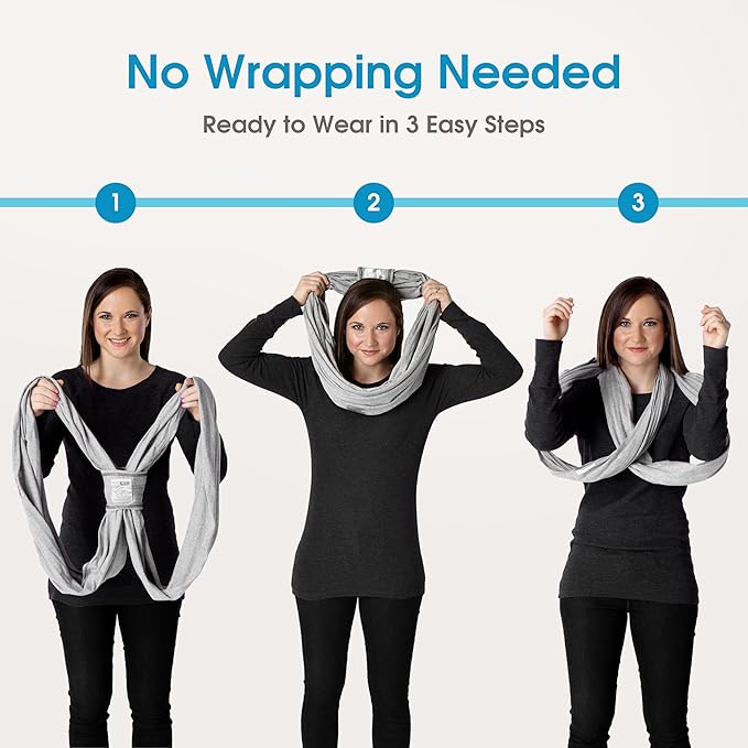 Small-Petite Original Baby K'tan Baby Carrier: #1 Easy Pre-Wrapped, Soft, Slip-On, No Rings, No Buckles | 5 in 1 Baby Sling Gift | Infant Wrap for Newborn to Toddler up to 35lb Women 2-4, Men up to 36