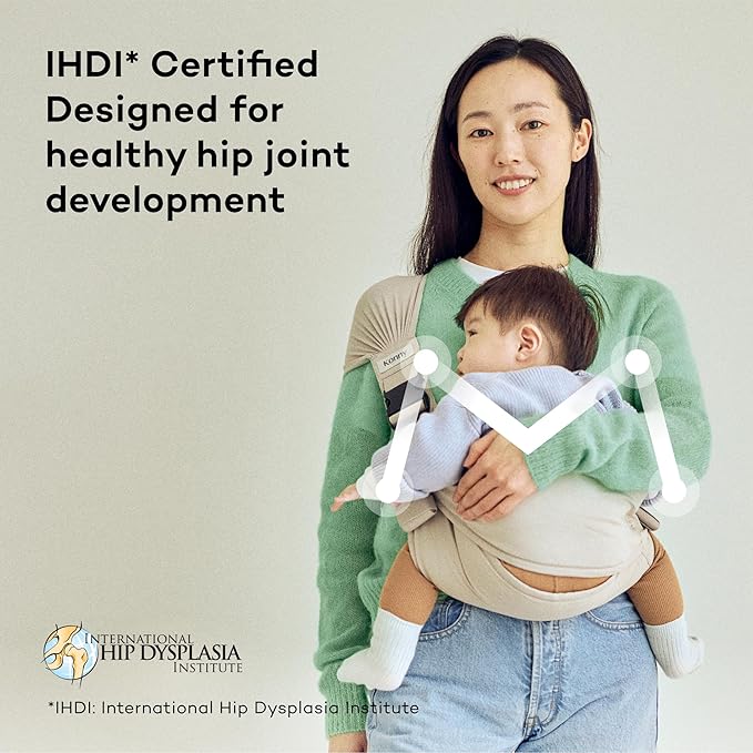 Konny Baby Carrier Hip Seat, Dual Support IHDI Certified with Two Safety Pads, Adjustable Wraps Sling Wearable One Size Fits All, Baby Essentials for 6 to 48 Months up to 44 lbs-Green Tea