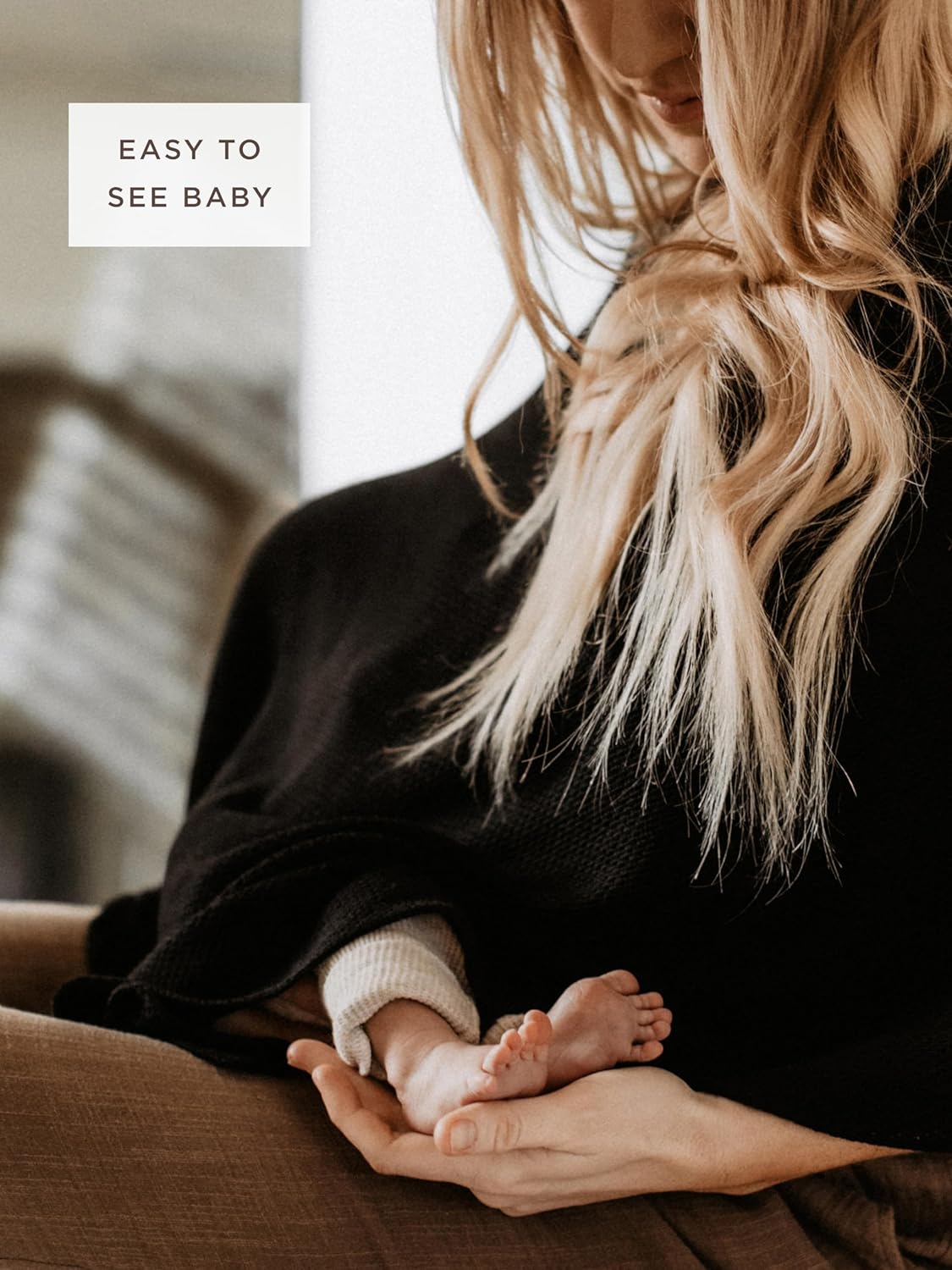 We are Amma | The Cocoon™ - Newborn Essentials Must Haves: Nursing Cover for Breast Feeding Essentials | Nursing Sweater Used as Breastfeeding Cover (Black, One Size)