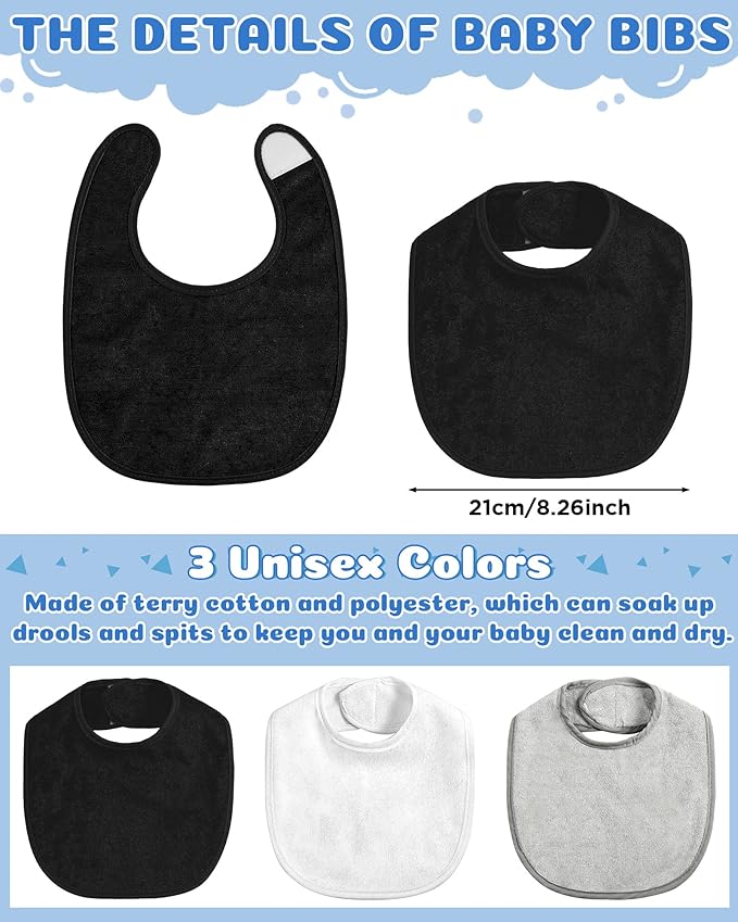 JaGely 30 Pack Baby Muslin Bandana Bibs Multicolor Solid Unisex Waterproof Feeder Adjustable Newborn Teething and Drooling