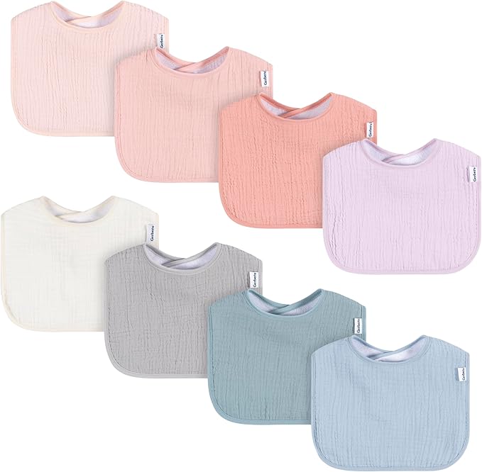 Gerber Unisex Baby Muslin 8 Pack Drooling Bibs