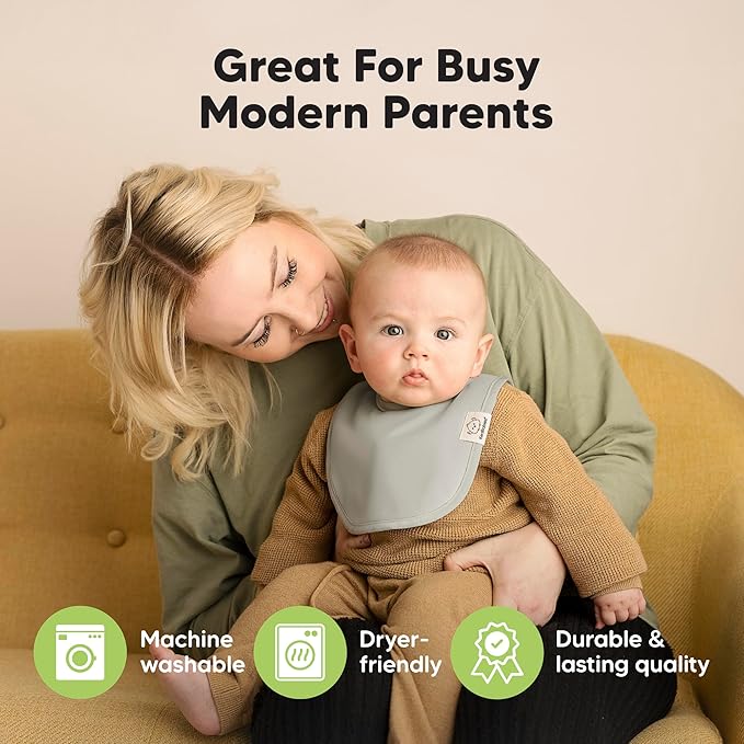 8-Pack Organic Baby Bibs for Boys, Girls - Soft Cotton Drooling and Teething Bibs for Baby Girl & Boy, Extra Absorbent, Easy To Clean & Put On for Toddler, Newborn, Infant 0-24 Months (Embrace)