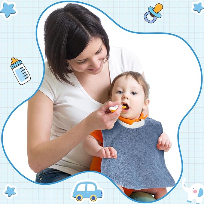 Foaincore 6 Pcs Pullover Baby Bibs Cotton Terry Toddler Absorbent Infant for Feeding and Drooling Towel Slip on Bib (Elegant Color)