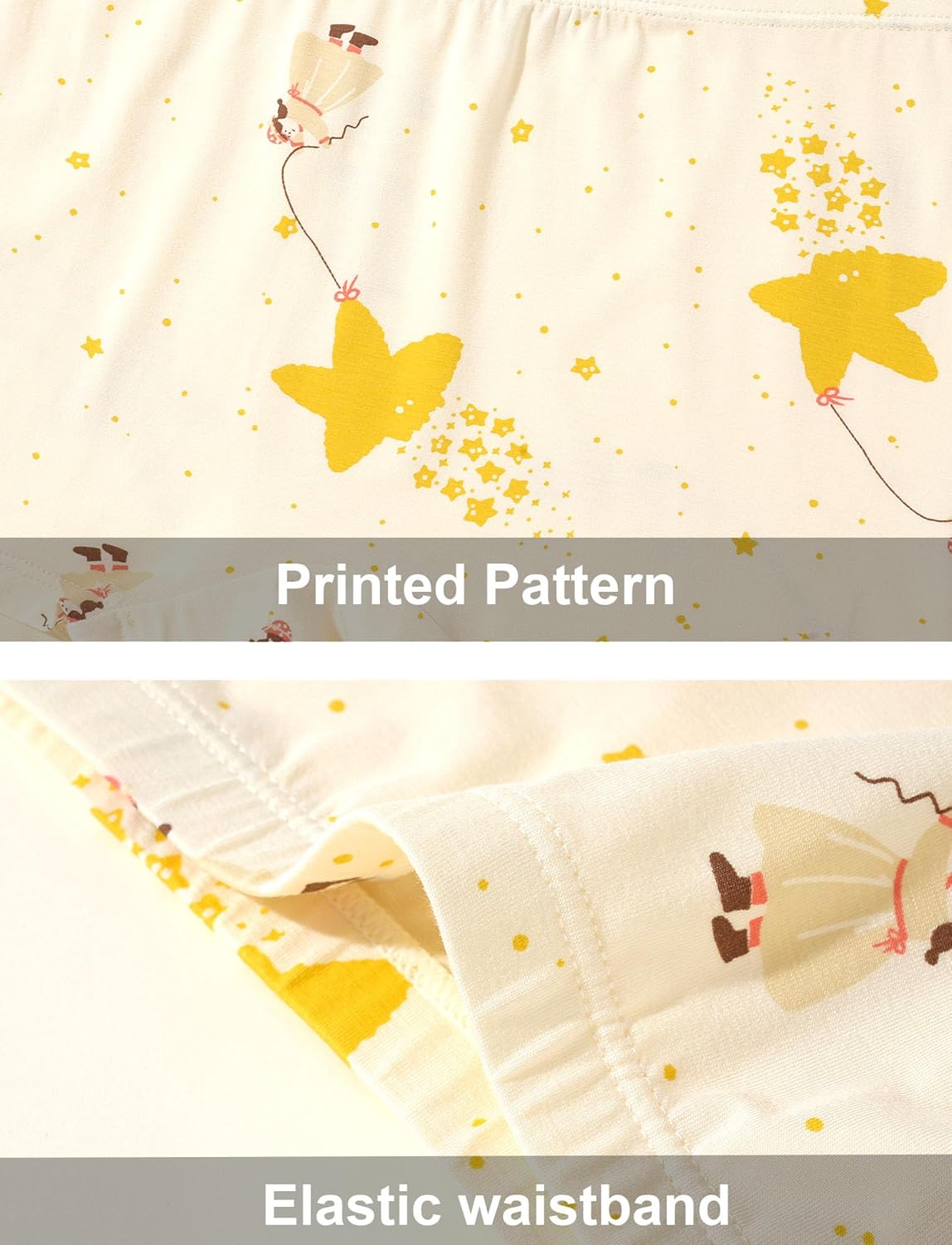 SEAUR Girls' Seamless Underwear 4-Pack Soft Breathable Ice Silk Boyshorts Panties Cute Prints Boxer Briefs for 6-16 Years