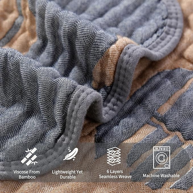 Ultra Soft Muslin Baby Blanket, A Versatile Swaddle and Crib for Babies, Toddlers, Boys, and Girls (1 Pack Ocean)