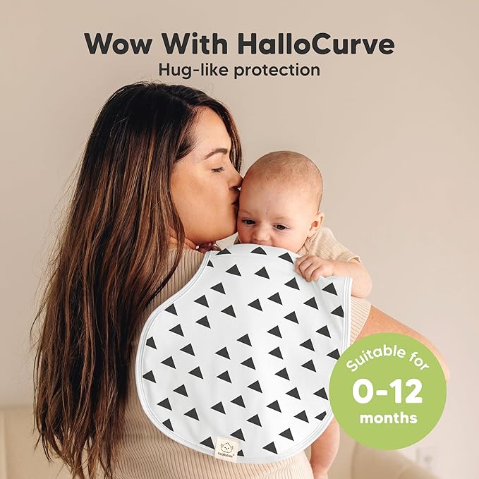 KeaBabies 4-Pack Baby Burp Cloths Baby Girl, Boy - Organic Cotton Burp Cloth, Extra Large, Absorbent, Soft Burping Cloths & Bibs Set for Babies, Newborn Burp Clothes, Thick Burp Rags (Grayscape)