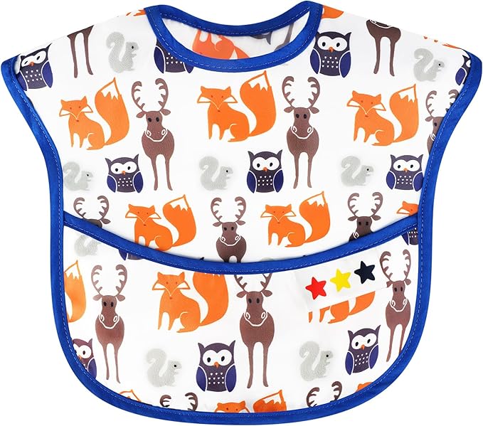 Accmor Baby Bibs, Waterproof Baby Toddler Bibs, Apron Smock Bib for Baby Boys Girls, Essential Must Have for Eating, Feeding