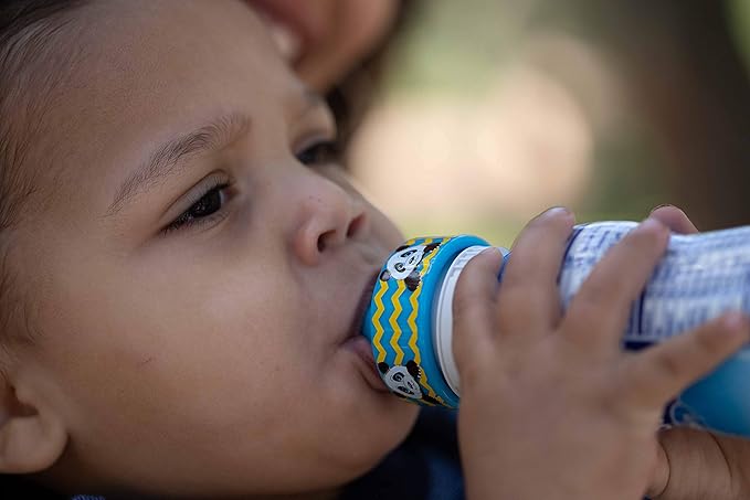 Refresh-a-Baby Bottle Top Spout Adapter – Reusable, Easily Convert Any Bottle into a Spill-Proof Sippy – Perfect for Travel & Everyday Use, BPA-Free, Dishwasher Safe - Pack of 2 (Panda)