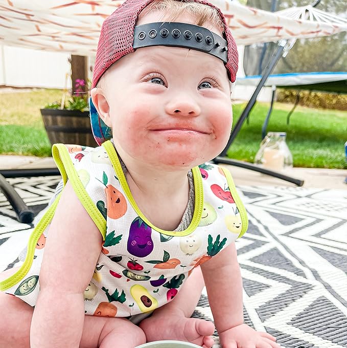 BapronBaby Market Fresh Bapron - No Neck Tie Safer Bib for Baby & Toddler - Soft Waterproof Stain Resistant - Machine Washable - Sz Baby/Toddler 6m-3T