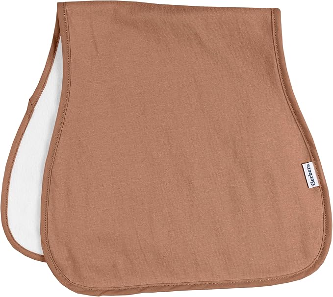 Gerber Baby Unisex Burp Cloths 5-Pack, Rust Tan, Size 10.5" x 21"