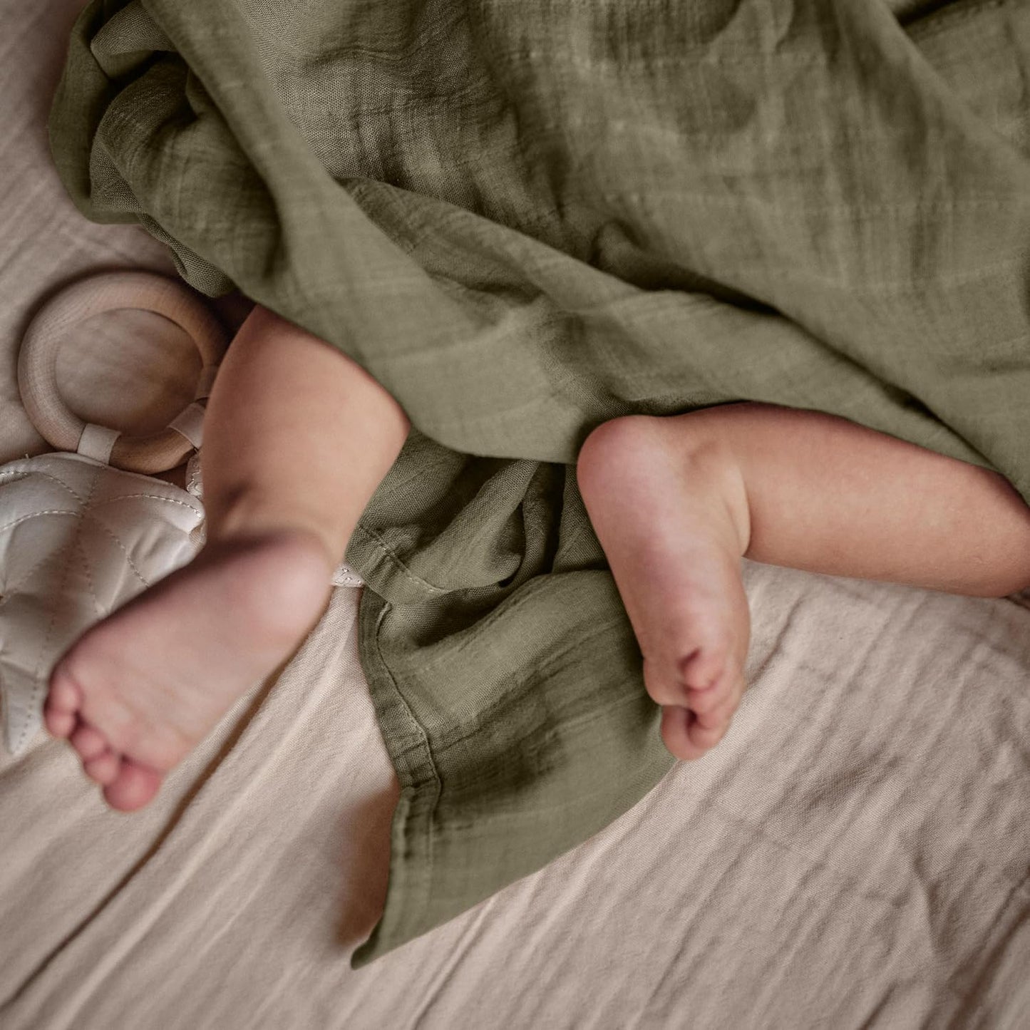 Swaddle - 100% Organic Cotton - Muslin Swaddle Blankets for Newborn, 47" x 47" (Sage Green)