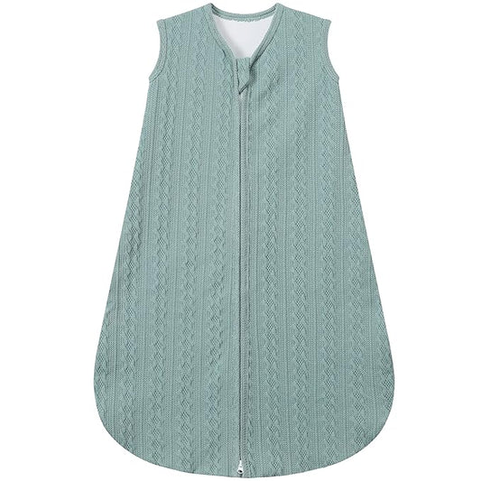 Baby Sleep Sack 12-18 Months, Baby Wearable Blanket 100% Acrylic knit 2-Way Zipper Toddler Sleeping Sack TOG 0.5 (Green)